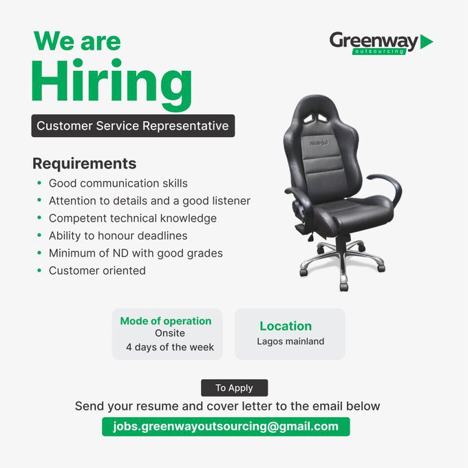 Multiple Customer Service Reps Needed at Greenway Outsourcing